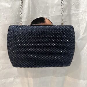 Nina Blue Crystal Clutch Sparkle
